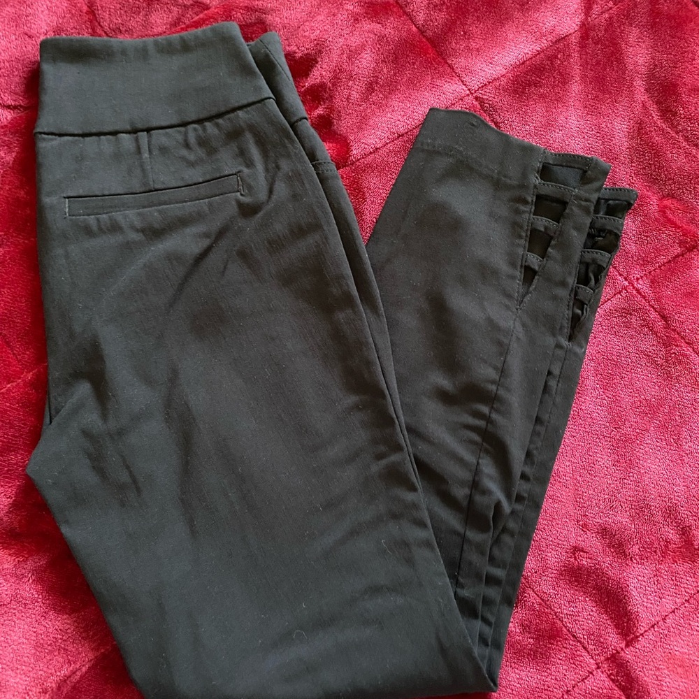 Stylish Black Pants with Side Detail